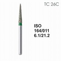 Бор алмазный MANI TC-26C по ISO 164, конус,011х6,1х21,2мм,макс.скорость 300 тыс.об,зерн.C,5шт