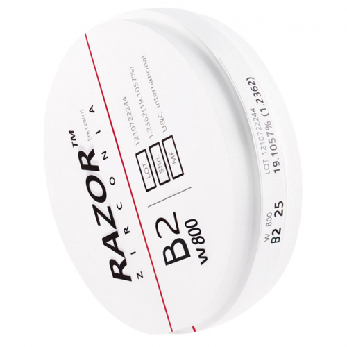 Диск циркониевый Razor 800, однослойный Zirconzahn, 95х25мм, B2, UNC Inc (Корея) от Дентал-Ист фото 2
