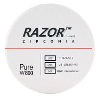 Диск циркониевый Razor 800, однослойный, размер 98х18мм, оттенок Pure, UNC Inc (Корея)