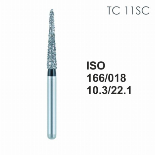 Бор алмазный MANI TC-11SC по ISO 166, конус,018х10,3х22,1мм,макс.скорость 300 тыс.об,зерн.SC,5шт