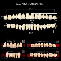 Зубы PX CROWN / EFUCERA, цвет W05, фасон S71/N71L/34, полный гарнитур, 28шт. от Дентал-Ист