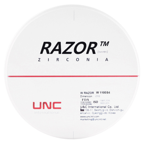 Диск циркониевый Razor 1100, размер 98х14мм, оттенок B4, однослойный