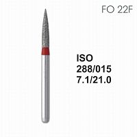 Бор алмазный MANI FO-22F по ISO 288, пламя, 015х7,1х21,0мм, макс.скорость 300 тыс.об, зерн.F, 5 шт