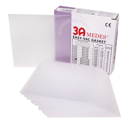 Пластины EV Gasket Bleaching 040(127*127*1,0мм) 25шт., квадратные, для изготовления капп для отбелив