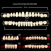 Зубы PX CROWN / EFUCERA, цвет A1, фасон C51/N42/30, полный гарнитур, 28шт. от Дентал-Ист