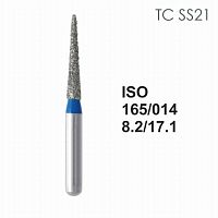 Бор алмазный MANI TC-SS21 по ISO 165, конус,014х8,2х17,1мм,макс.скорость 300 тыс.об,зерн.S,5шт