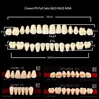 Зубы PX CROWN / EFUCERA, цвет A1, фасон S61S/N61S/34, полный гарнитур, 28шт. от Дентал-Ист