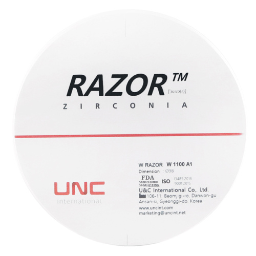 Диск циркониевый Razor 1100, размер 98х30мм, оттенок A1, однослойный