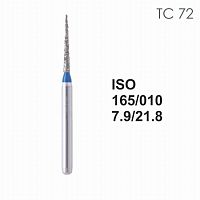Бор алмазный MANI TC-72 по ISO 165, конус,010х7,9х21,8мм,макс.скорость 300 тыс.об,зерн.S,5шт