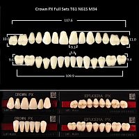 Зубы PX CROWN / EFUCERA, цвет A1, фасон T61/N61S/34, полный гарнитур, 28шт. от Дентал-Ист