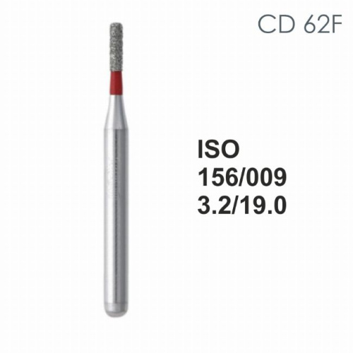 Бор алмазный MANI CD-62F по ISO 156, цилиндр.,009х3,2х19,0мм,макс.скорость 300 тыс.об,зерн.F,5шт
