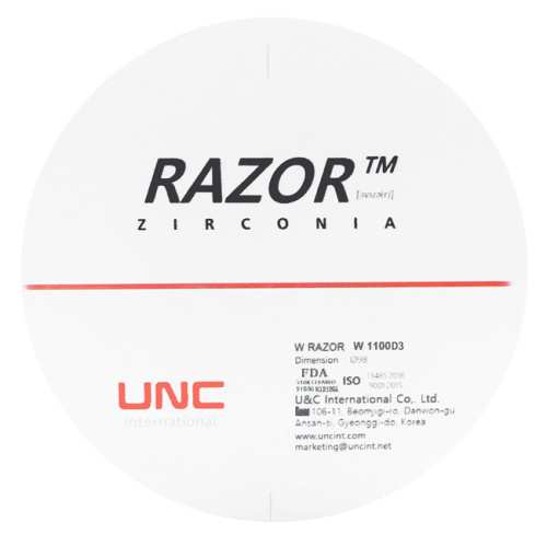 Диск циркониевый Razor 1100, размер 98х10мм, оттенок D3, однослойный