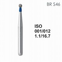 Бор алмазный MANI BR-S46 по ISO 001, шарооб.,012х1,1х16,7мм,макс.скорость 450 тыс.об,зерн.S,5шт