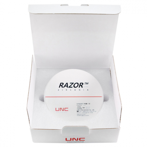 Диск циркониевый Razor 800, однослойный, размер 98х20мм, оттенок C2, UNC Inc (Корея) от Дентал-Ист фото 8
