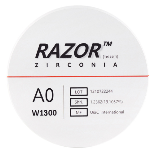 Диск циркониевый Razor 1300, размер 98х25мм, оттенок A0, однослойный