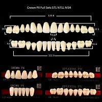 Зубы PX CROWN / EFUCERA, цвет A3, фасон S71/N71L/34, полный гарнитур, 28шт. от Дентал-Ист