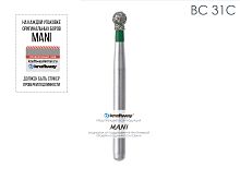 Бор алмазный MANI BC-31С по ISO 002,шар. с ворот.,019х2,4х19,1мм,макс.скорость 300 тыс.об,зерн.C,5шт