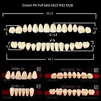 Зубы PX CROWN / EFUCERA, цвет A3, фасон S41S/N32/28, полный гарнитур, 28шт. от Дентал-Ист
