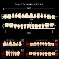 Зубы PX CROWN / EFUCERA, цвет A3, фасон O61S/N61S/32, полный гарнитур, 28шт.