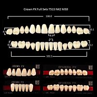 Зубы PX CROWN / EFUCERA, цвет C2, фасон T51S/N42/30, полный гарнитур, 28шт.