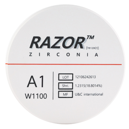 Диск циркониевый Razor 1100, размер 95х16мм, оттенок A1, однослойный