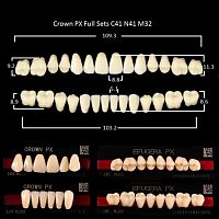Зубы PX CROWN / EFUCERA, цвет A3, фасон C41/N41/32, полный гарнитур, 28шт. от Дентал-Ист