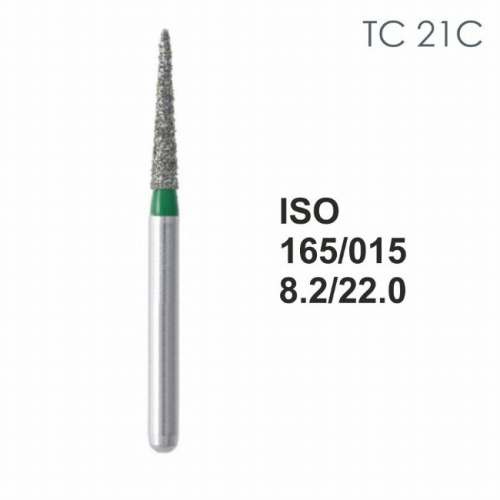 Бор алмазный MANI TC-21C по ISO 165, конус,015х8,2х22,0мм,макс.скорость 300 тыс.об,зерн.C,5шт