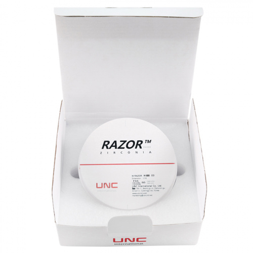 Диск циркониевый Razor 800, однослойный, размер 98х30мм, оттенок D3, UNC Inc (Корея) от Дентал-Ист фото 8