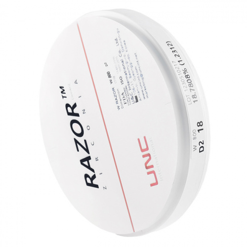 Диск циркониевый Razor 800, однослойный, размер 98х18мм, оттенок D2, UNC Inc (Корея) от Дентал-Ист фото 2