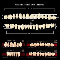 Зубы PX CROWN / EFUCERA, цвет C2, фасон O61S/N61S/32, полный гарнитур, 28шт.