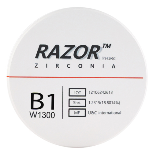 Диск циркониевый Razor 1300, размер 98х16мм, оттенок B1, однослойный