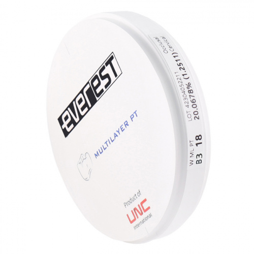 Диск циркониевый Everest  Multilayer PT, многослойный, размер 98х18мм, оттенок B3, UNC Inc (Корея) фото 2