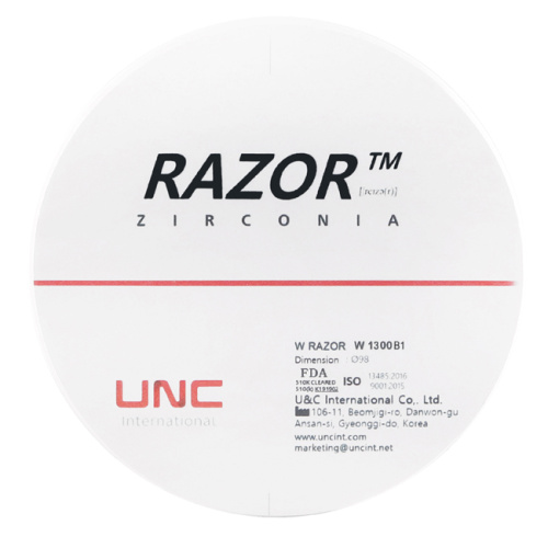Диск циркониевый Razor 1300, размер 98х30мм, оттенок B1, однослойный