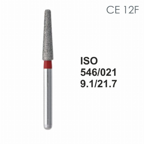 Бор алмазный MANI CE-12F по ISO 546, конус,021х9,1х21,7мм,макс.скорость 300 тыс.об,зерн.F,5шт
