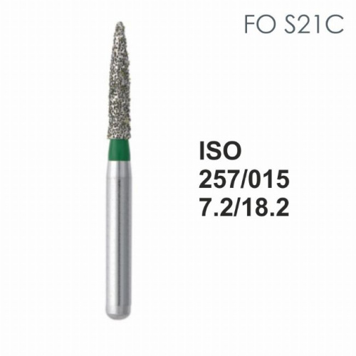 Бор алмазный MANI FO-S21C по ISO 257, почка,015х7,2х18,2мм,макс.скорость 300 тыс.об,зерн.C,5шт