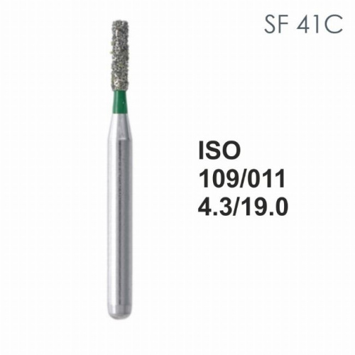 Бор алмазный MANI SF-41C по ISO 109, цилиндр,011х4,3х19,0мм,макс.скорость 300 тыс.об,зерн.C,5шт