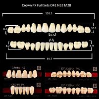 Зубы PX CROWN / EFUCERA, цвет A3, фасон O41/N32/28, полный гарнитур, 28шт. от Дентал-Ист