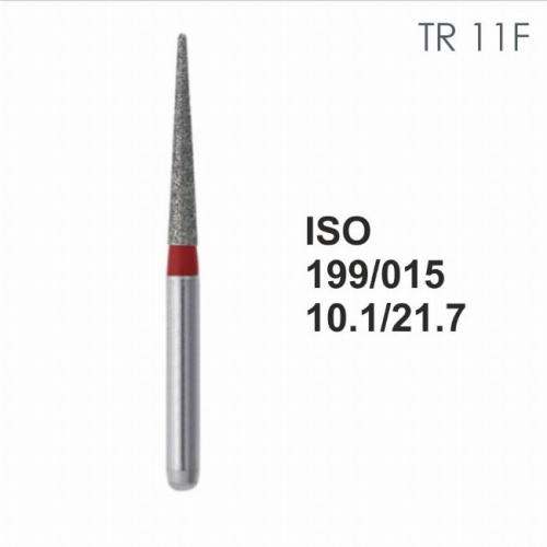 Бор алмазный MANI TR-11F по ISO 199, конус, 015х10,1х21,7 мм, макс.скорость 300 тыс.об, зерн.F, 5 шт