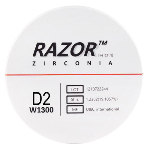 Диск циркониевый Razor 1300, размер 98х25мм, оттенок D2, однослойный
