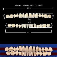 Зубы NEW ACE/NEW MILLION, цвет A4, фасон T2/L2/M30, полный гарнитур, 28шт. от Дентал-Ист