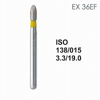 Бор алмазный MANI EX-36EF по ISO 138, цилиндр,015х3,3х19,0мм,макс.скорость 300 тыс.об,зерн.EF,5шт