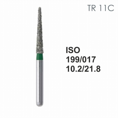 Бор алмазный MANI TR-11С по ISO 199, конус,017х10,2х21,8мм,макс.скорость 300 тыс.об,зерн.C,5шт