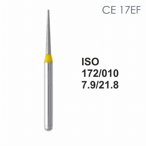 Бор алмазный MANI CE-17EF по ISO 172, конус,010х7,9х21,8мм,макс.скорость 300 тыс.об,зерн.EF,5шт