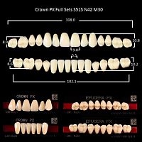 Зубы PX CROWN / EFUCERA, цвет B3, фасон S51S/N42/30, полный гарнитур, 28шт.