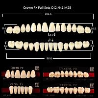 Зубы PX CROWN / EFUCERA, цвет C1, фасон C42/N41/28, полный гарнитур, 28шт.