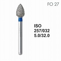Бор алмазный MANI FO-27 по ISO 257, пламя,032х5,0х32,0мм,макс.скорость 160 тыс.об,зерн.S,5шт