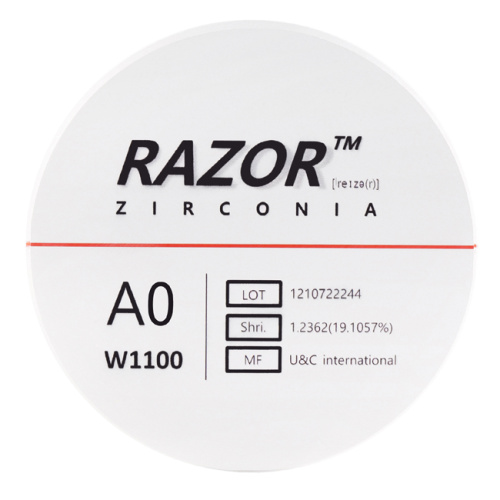 Диск циркониевый Razor 1100, размер 95х25мм, оттенок A0, однослойный