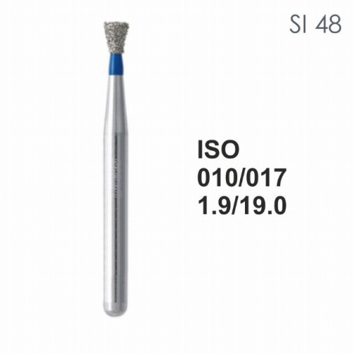 Бор алмазный MANI SI-48 по ISO 010, об.конус,017х1,6х19,0мм,макс.скорость 450 тыс.об,зерн.S,5шт