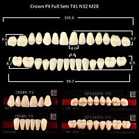 Зубы PX CROWN / EFUCERA, цвет A3,5, фасон T41/N32/28, полный гарнитур, 28шт.