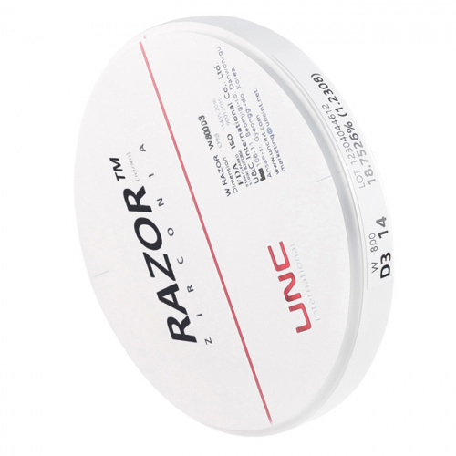 Диск циркониевый Razor 800, однослойный, размер 98х14мм, оттенок D3, UNC Inc (Корея) от Дентал-Ист фото 6